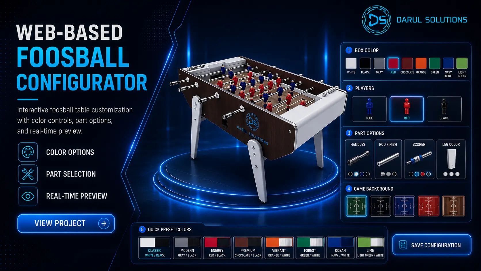 Foosball Configurator - Web Product Configurators visualization screenshot 1